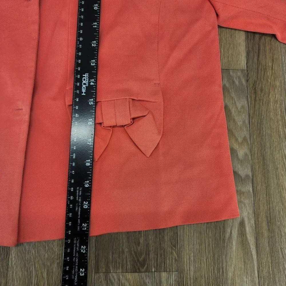 Red Valentino Women's IT 46/US 10‎ Coral Bow Detail 3/4 Sleeve Blazer Jacket